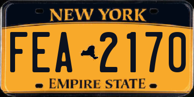 NY license plate FEA2170