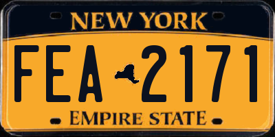 NY license plate FEA2171