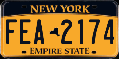 NY license plate FEA2174