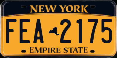 NY license plate FEA2175
