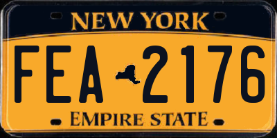NY license plate FEA2176