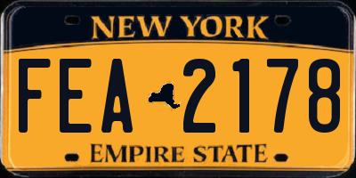 NY license plate FEA2178