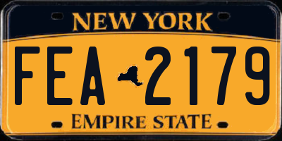 NY license plate FEA2179