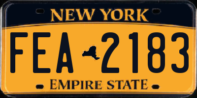 NY license plate FEA2183