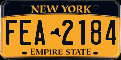 NY license plate FEA2184