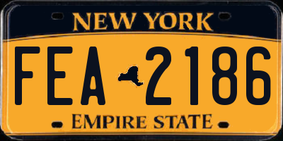 NY license plate FEA2186