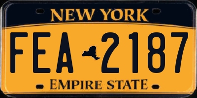 NY license plate FEA2187