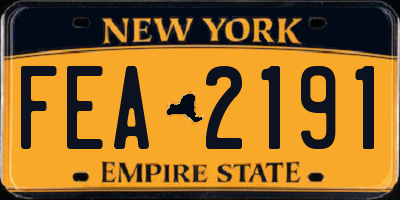 NY license plate FEA2191
