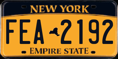 NY license plate FEA2192