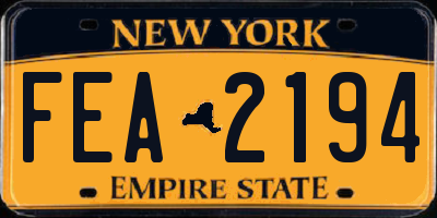 NY license plate FEA2194