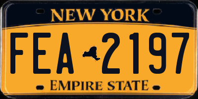 NY license plate FEA2197