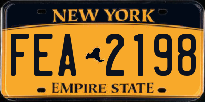 NY license plate FEA2198