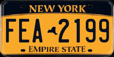 NY license plate FEA2199