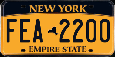 NY license plate FEA2200