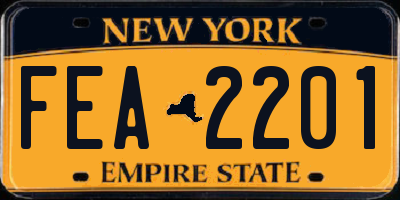 NY license plate FEA2201
