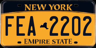 NY license plate FEA2202