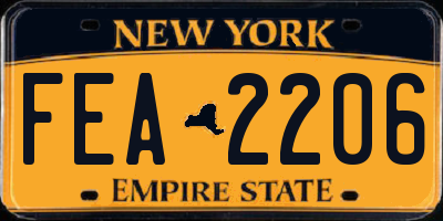 NY license plate FEA2206