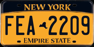 NY license plate FEA2209