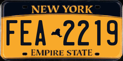 NY license plate FEA2219
