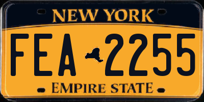 NY license plate FEA2255