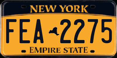 NY license plate FEA2275