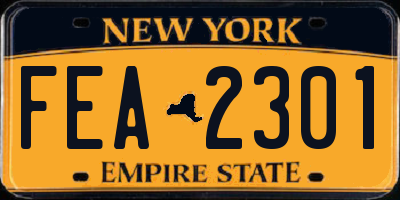 NY license plate FEA2301