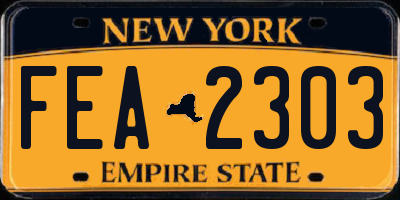 NY license plate FEA2303