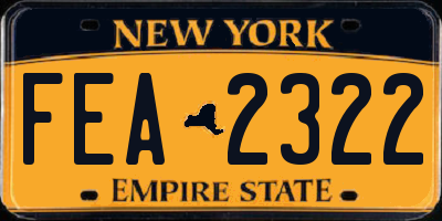 NY license plate FEA2322