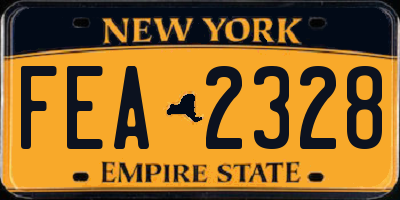 NY license plate FEA2328