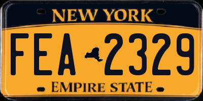 NY license plate FEA2329