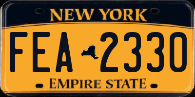 NY license plate FEA2330