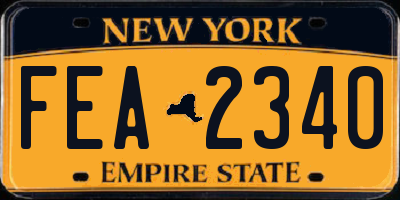 NY license plate FEA2340