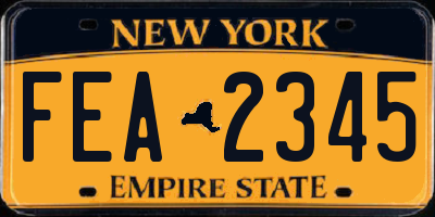 NY license plate FEA2345