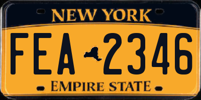 NY license plate FEA2346