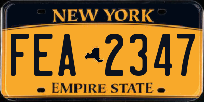NY license plate FEA2347