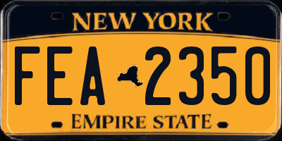 NY license plate FEA2350