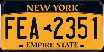 NY license plate FEA2351