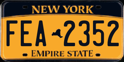 NY license plate FEA2352