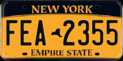 NY license plate FEA2355