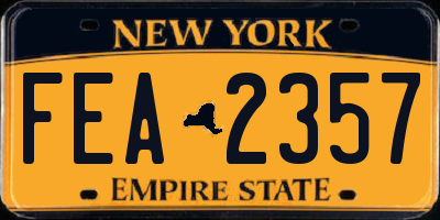 NY license plate FEA2357