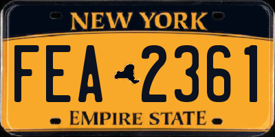 NY license plate FEA2361