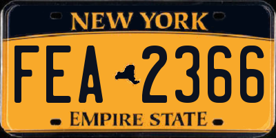 NY license plate FEA2366