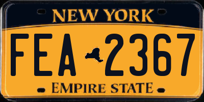 NY license plate FEA2367