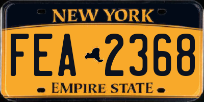 NY license plate FEA2368
