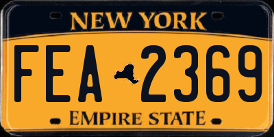NY license plate FEA2369