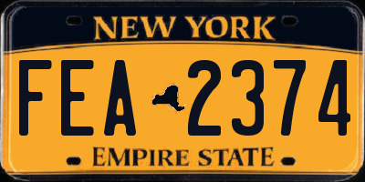 NY license plate FEA2374