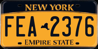 NY license plate FEA2376