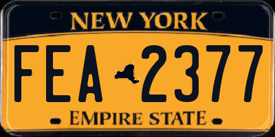 NY license plate FEA2377
