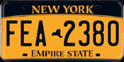 NY license plate FEA2380