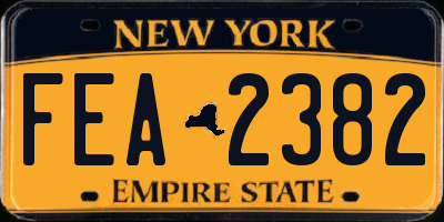 NY license plate FEA2382